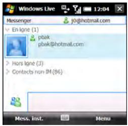 PALM TREO PRO - Utilisation de windows live messenger avant de commencer - 1
