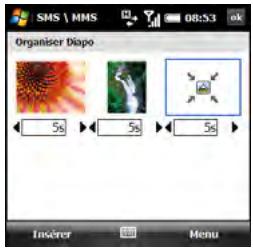 PALM TREO PRO - Organisation des diapositives dans un message multimédia - 1
