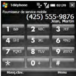 PALM TREO PRO - Composition d'un numéro à l'aide du clavier à l'écran - 1