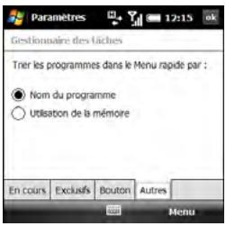 PALM TREO PRO - Personnalisation du menu rapide - 2