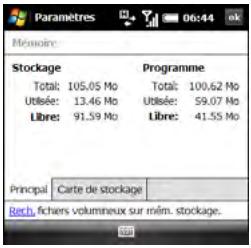 PALM TREO PRO - Quel est l'espace de stockage disponible? - 1