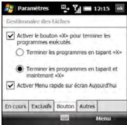 PALM TREO PRO - Personnalisation du menu rapide - 1