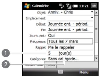 PALM TREO PRO - Ajout d'un rappel d'alarme à un événement - 1