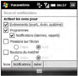 PALM TREO PRO - Sélection de sons et de notifications - 1