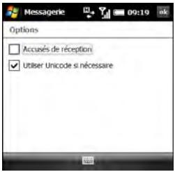 PALM TREO PRO - Si la liste des messages d'un compte particulier s'affiche : appuyez sur menu (touche de droite) et sélectionnez outils > options. - 1