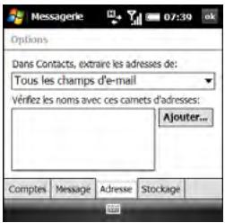 PALM TREO PRO - Personnalisation des paramètres de la messagerie - 3