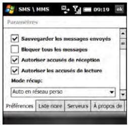 PALM TREO PRO - Personnalisation des paramètres de messagerie multimédia supplémentaires - 1