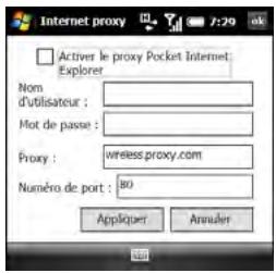 PALM TREO PRO - Activation/désactivation d'un serveur proxy - 1