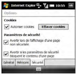 PALM TREO PRO - Personnalisation de vos paramètres internet explorer mobile - 3