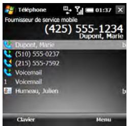 PALM TREO PRO - Composition d'un numéro à l'aide du clavier à l'écran - 2