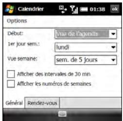 PALM TREO PRO - Personnalisation du calendrier - 1
