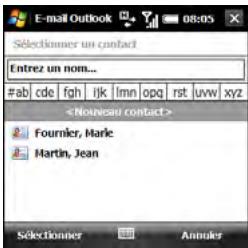 PALM TREO PRO - Ajout d'un contact à partir d'un e-mail - 1
