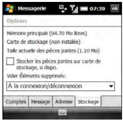 PALM TREO PRO - Personnalisation des paramètres de la messagerie - 4