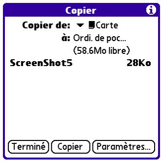 PALM TUNGSTEN T3 - Pour copier une application depuis ou sur une carte d'extension : - 1