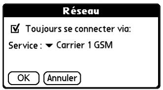 PALM TUNGSTEN T3 - Pour modifier les préférences réseau: - 1