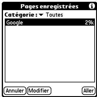 PALM TUNGSTEN T3 - Affichage et modification d'une page enregistrée sur l'ordinateur de poche - 1