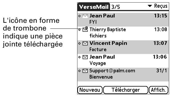 PALM TUNGSTEN T3 - Pour télécharger une pièce jointe : - 1