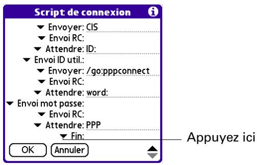 PALM TUNGSTEN T3 - Pour créer un script de connexion : - 1