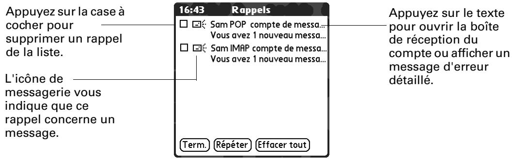 PALM TUNGSTEN T3 - Pour afficher l'écran rappels : - 1