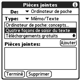 PALM TUNGSTEN T3 - Ajout de fichiers à partir d'une application d'ordinateur de poche - 2