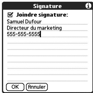 PALM TUNGSTEN T3 - Pour créer une signature personnelle : - 2