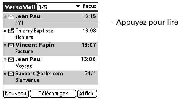 PALM TUNGSTEN T3 - Lecture des messages - 1