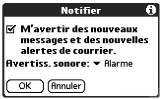 PALM TUNGSTEN T3 - Pour définir les options de notification : - 1