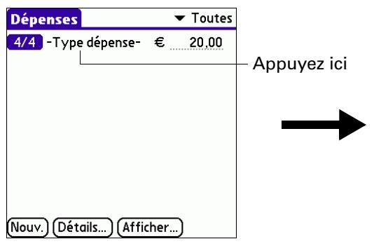 PALM TUNGSTEN T3 - Pour ajouter une dépense - 2