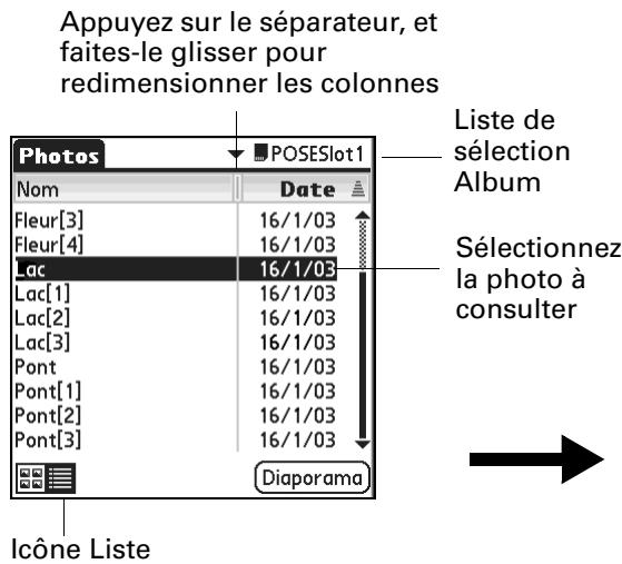 PALM TUNGSTEN T3 - Pour afficher des photos dans la vue nombre : - 1