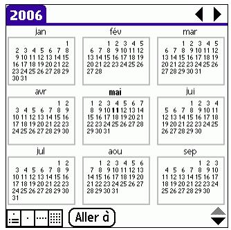 PALM TUNGSTEN T3 - Pour afficher la vue annuelle : - 1