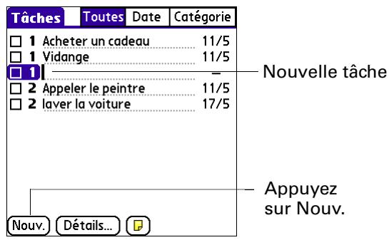 PALM TUNGSTEN T3 - Pour créer une tâche : - 1