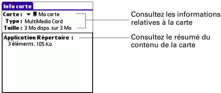 PALM TUNGSTEN T3 - Consultation des informations sur une carte - 1