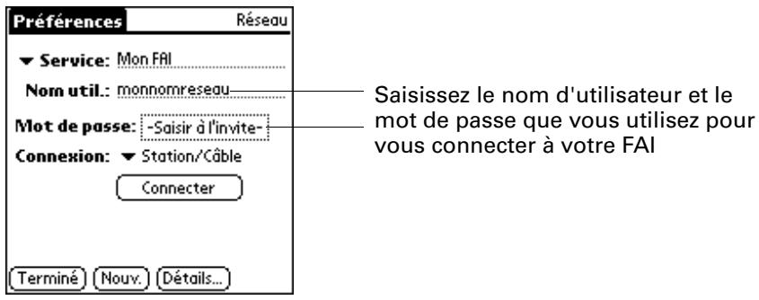 PALM TUNGSTEN T3 - Pour configurer l'accès à internet avec un téléphone compatible bluetooth ou un point d'accès de réseau local : - 1