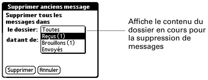 PALM TUNGSTEN T3 - Pour supprimer des messages antérieurs à une certaine date : - 1