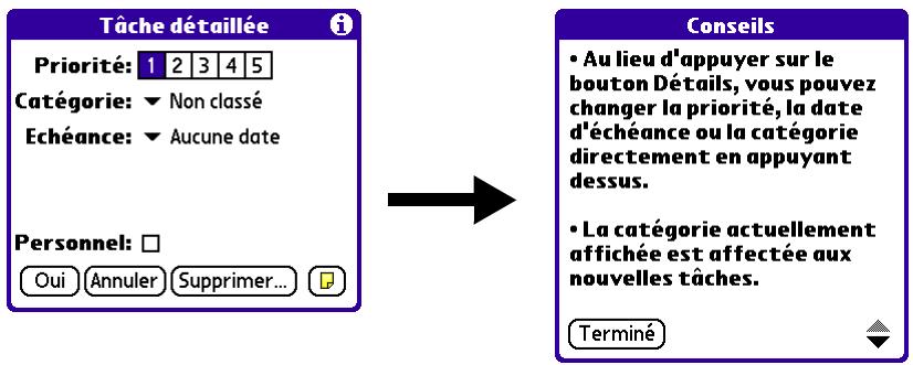 PALM TUNGSTEN T3 - Pour afficher un conseil en ligne : - 1