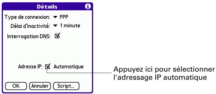 PALM TUNGSTEN T3 - Pour identifier l'adressage IP dynamique : - 1