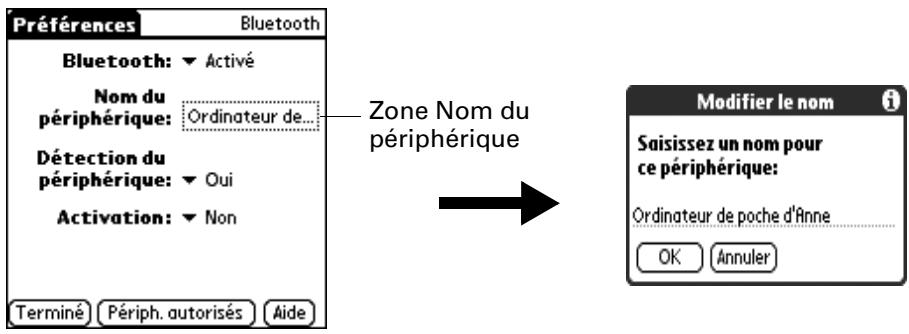 PALM TUNGSTEN T3 - Pour attribuer un nom bluetooth à votre ordinateur de poche : - 1