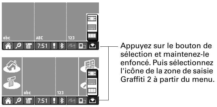 PALM TUNGSTEN T3 - Écriture dans les zones de saisie de graffiti 2 - 1