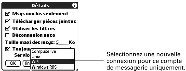 PALM TUNGSTEN T3 - Sélection d'un autre service pour un compte de messagerie donné - 4
