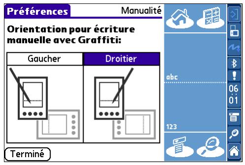 PALM TUNGSTEN T3 - Pour sélectionner une orientation : - 2