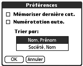 PALM TUNGSTEN T3 - Préférences - 1