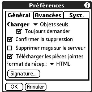 PALM TUNGSTEN T3 - Pour créer une signature personnelle : - 1