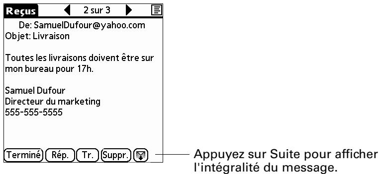 PALM TUNGSTEN T3 - Pour dire un message en utilisant le navigateur : - 2