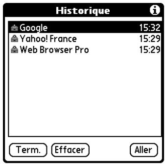 PALM TUNGSTEN T3 - Pour revenir à une page consultée : - 1