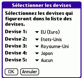 PALM TUNGSTEN T3 - Personnalisation de la liste de sélection devise - 2