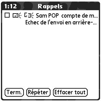 PALM TUNGSTEN T3 - Pour sélectionner le revoi automatique : - 1