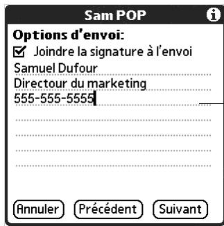 PALM TUNGSTEN T3 - Pour ajouter une signature personnelle : - 1