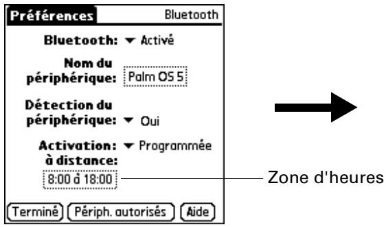PALM TUNGSTEN T3 - Pour activer l'activation à distance à des heures précises : - 1