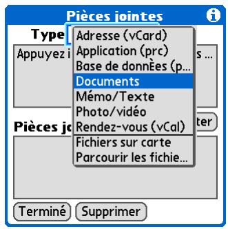 PALM TUNGSTEN T5 - Joignez le fichier : - 1