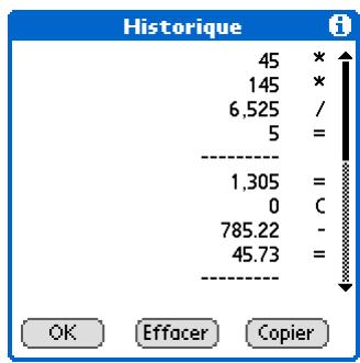 PALM TUNGSTEN T5 - Affichage des derniers calculs - 3